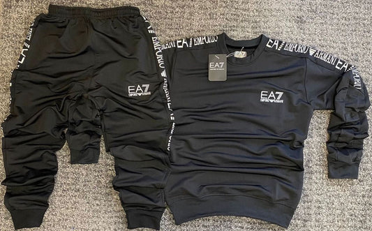 EA7 black embroidered tracksuit