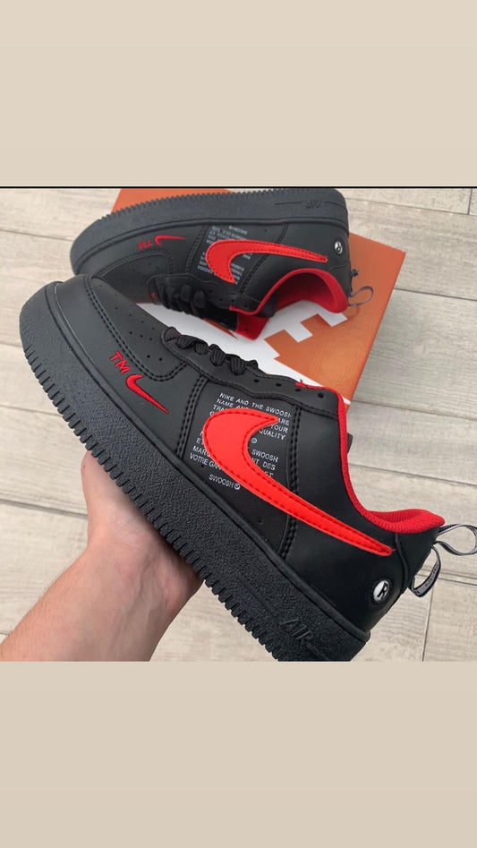 Black-Red Air Force Sneakers