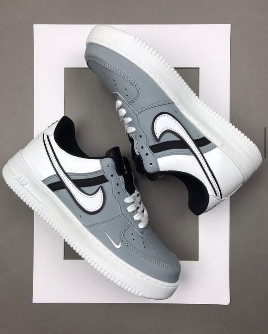 Grey-White Air Force Sneakers