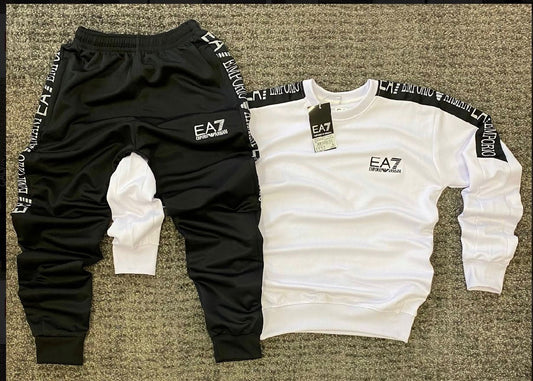 White embroidered EA7 tracksuit