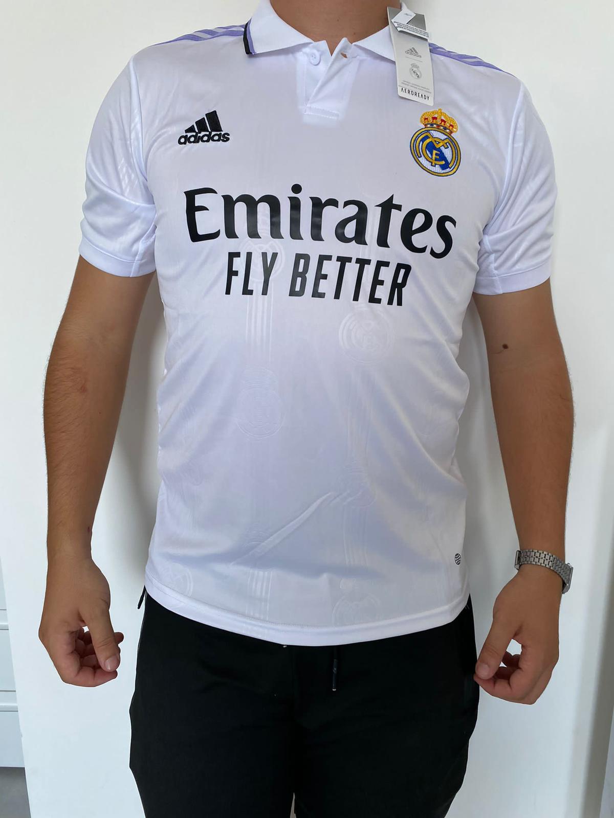 White Real Madrid football shirt